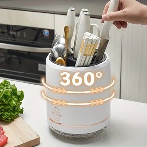 Kitchen Rotating Multifunctional Storage Basket Chopsticks & Knife Holder